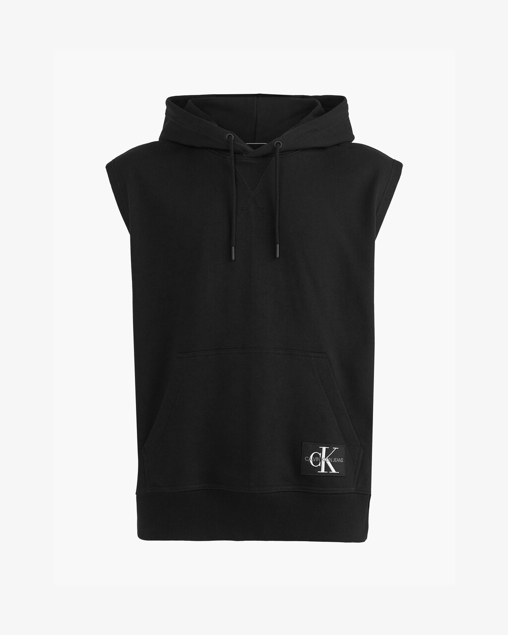 Monogram Badge Sleeveless Hoodie, Ck Black, hi-res