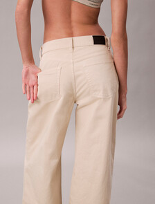 Super Wide Leg Twill Trousers, Fog, hi-res