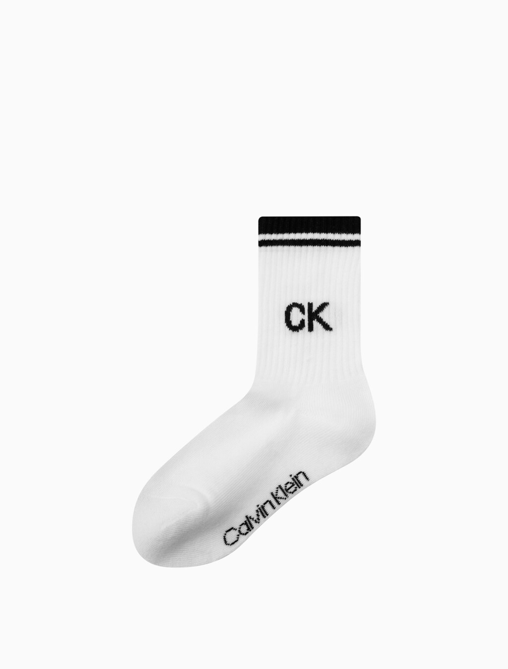 CK Ribbed Crew Sock, WHITE, hi-res