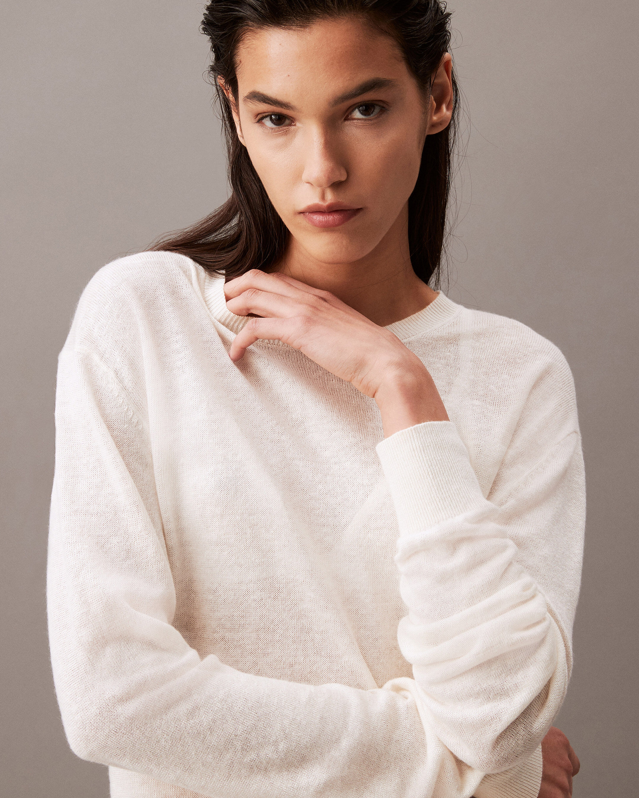 Linen blend sweater outlet