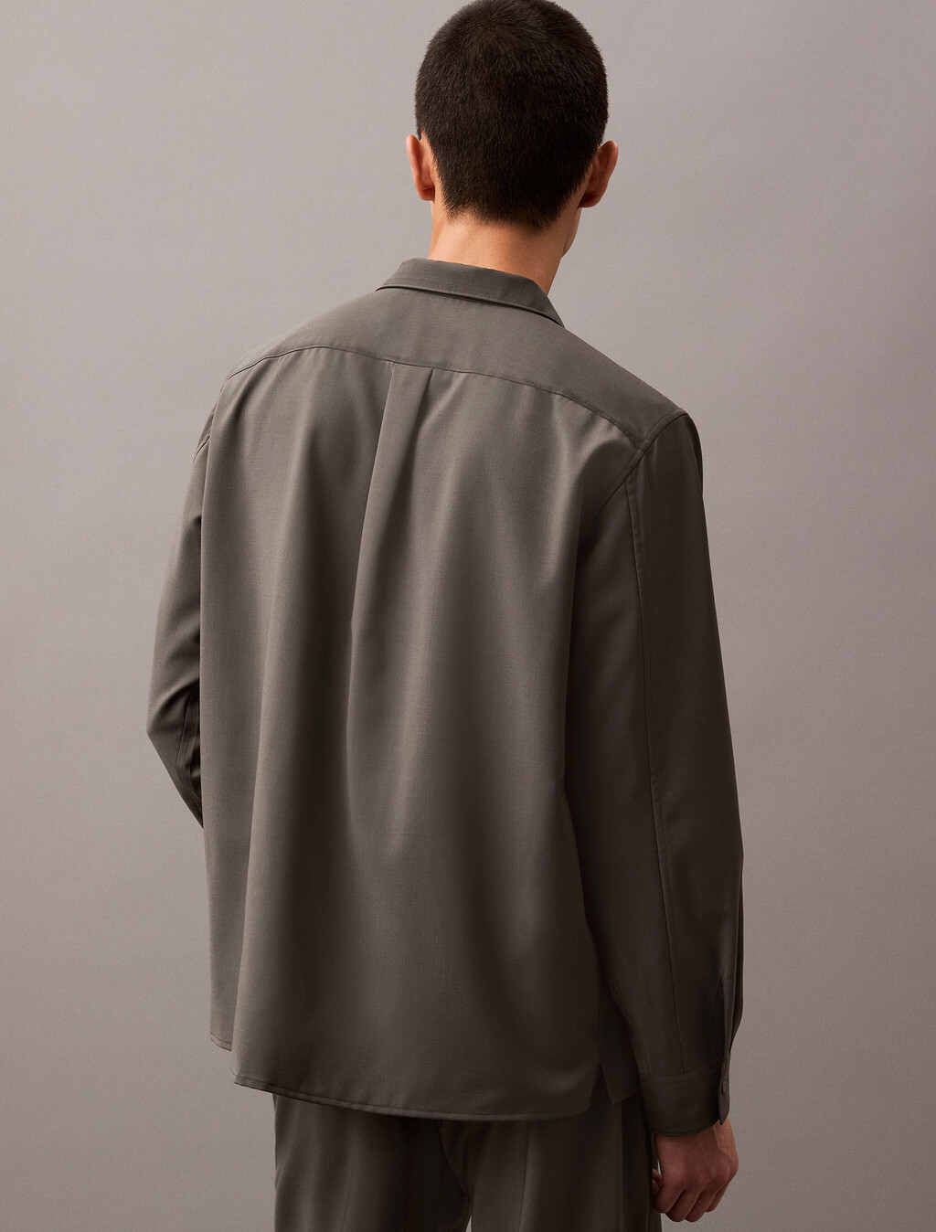 Lightweight Wool Button-Down Shirt, Volcanic Ash, hi-res
