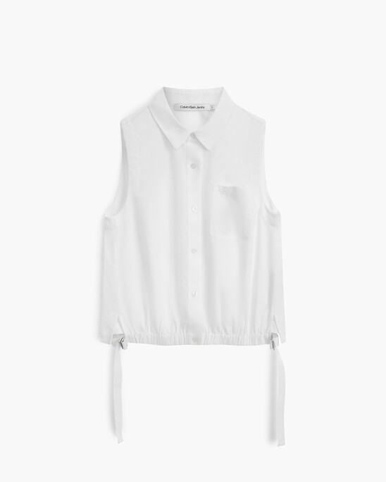 Summer Textures Side Tie Sleeveless Shirt