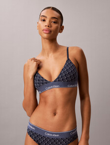 Limited Edition Triangle Bra - Icon Cotton Modal, Denim Emblem Pageant Blue, hi-res