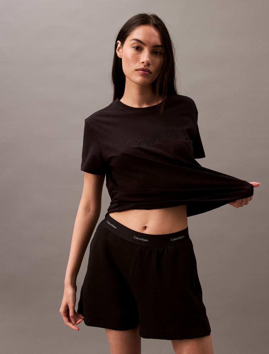 Terry Lounge Sleep Shorts, Black, hi-res