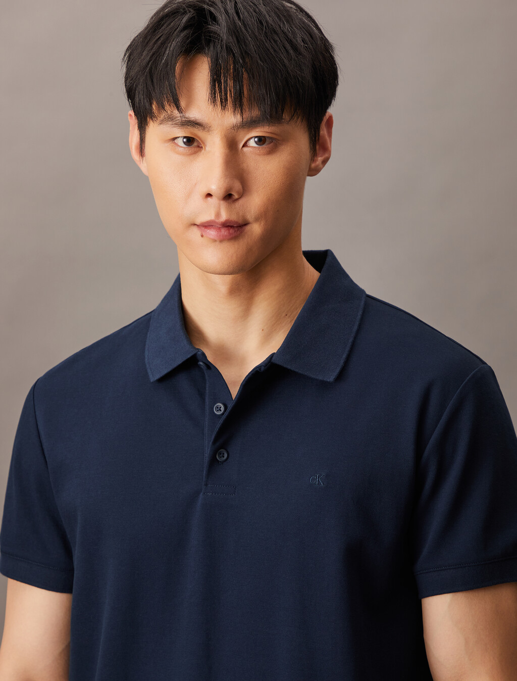 Liquid Cotton Polo Shirt, Dark Sapphire, hi-res