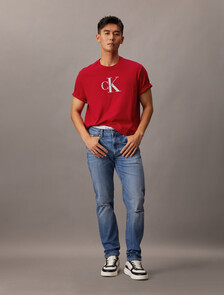 Monogram Crewneck Tee, Berry Sangria, hi-res