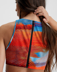 Movements Cut Out Back Zip Top, Motion Flower Aop, hi-res
