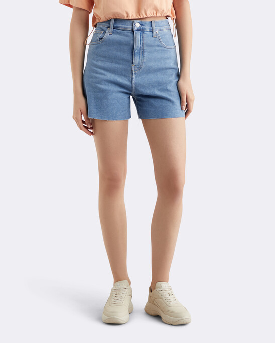 High Rise Relaxed Cooling Denim Shorts
