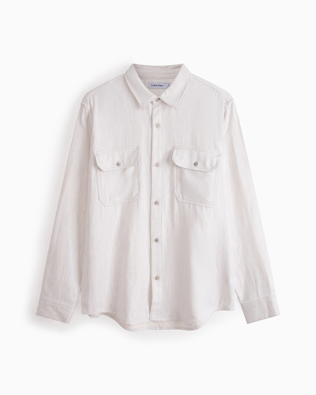 Double Pocket Melange Button-Down Shirt, Lunar Rock, hi-res