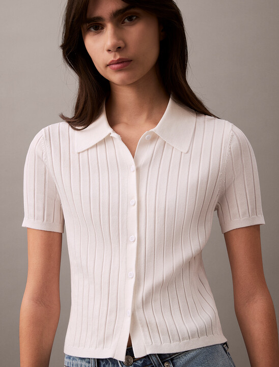 Silky Cropped Baby Polo Shirt