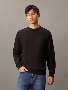 Back Monogram Print Sweatshirt, Ck Black, hi-res