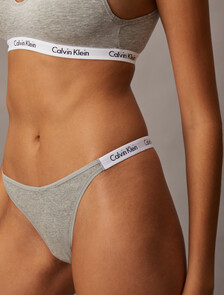 Carousel Cotton Stretch Rib Thong 3 Pack, BLACK / GREY HTR / WHISPER PEACH, hi-res