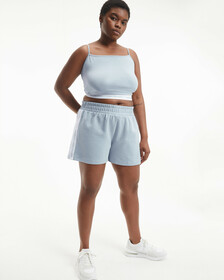 SIDE LOGO TAPE SWEATSHORTS, Silver Sky, hi-res