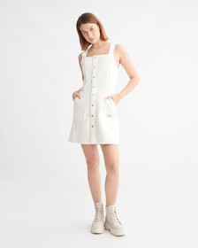 Reconsidered Button Down Utility Dress, Denim Light, hi-res