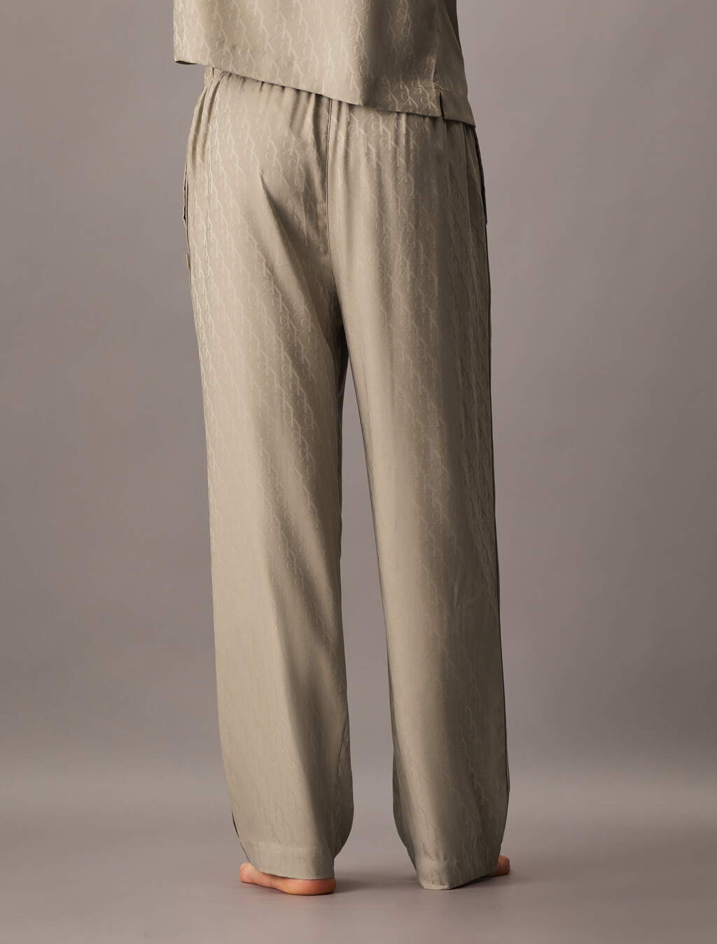 Satin Jacquard Sleep Pants, 17715 HOLIDAY SHINE LOGO+VINTAGE KHAKI, hi-res