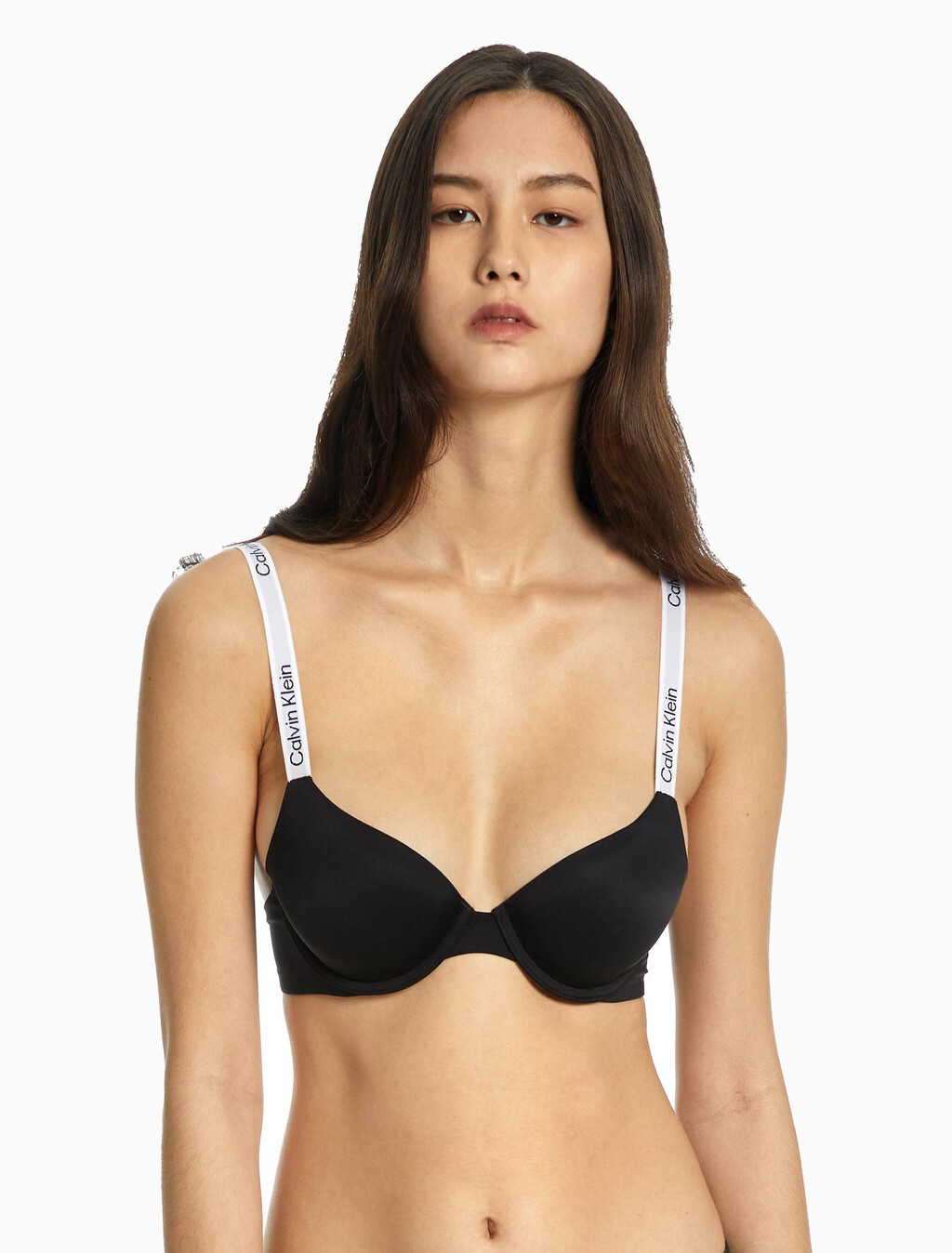 Tailored Logo Lightly Lined Demi Bra, Black, hi-res