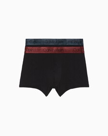 HOLIDAY HEATHER TRUNKS 2 PACK, BLACK W LEGION BLUE WB/BLACK W EXACT WB, hi-res