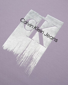 Metallic Foil Monogram Organic Cotton Tee, Lavender Aura, hi-res