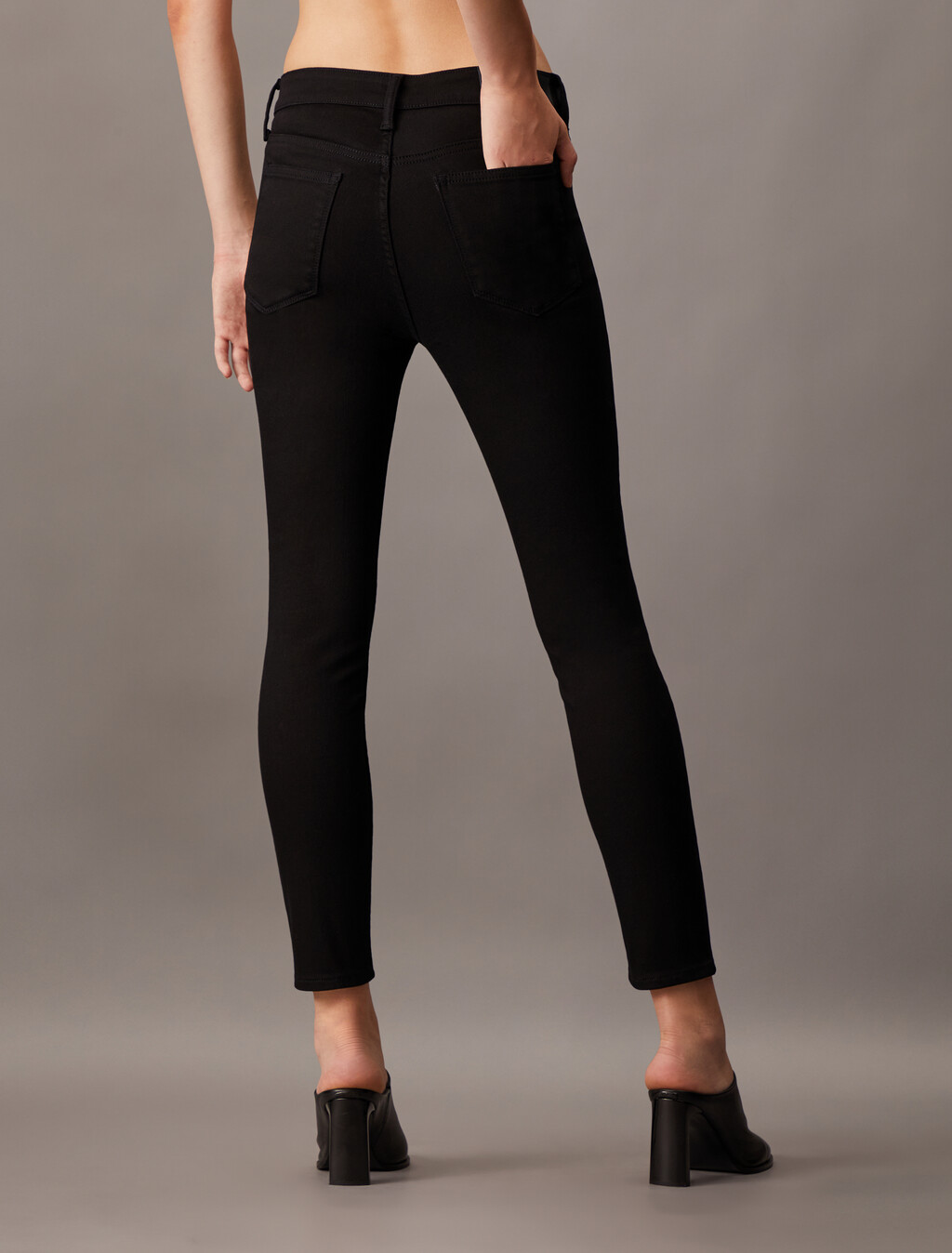 Forever Stretch Black High Rise Skinny Ankle Jeans, Denim Black, hi-res