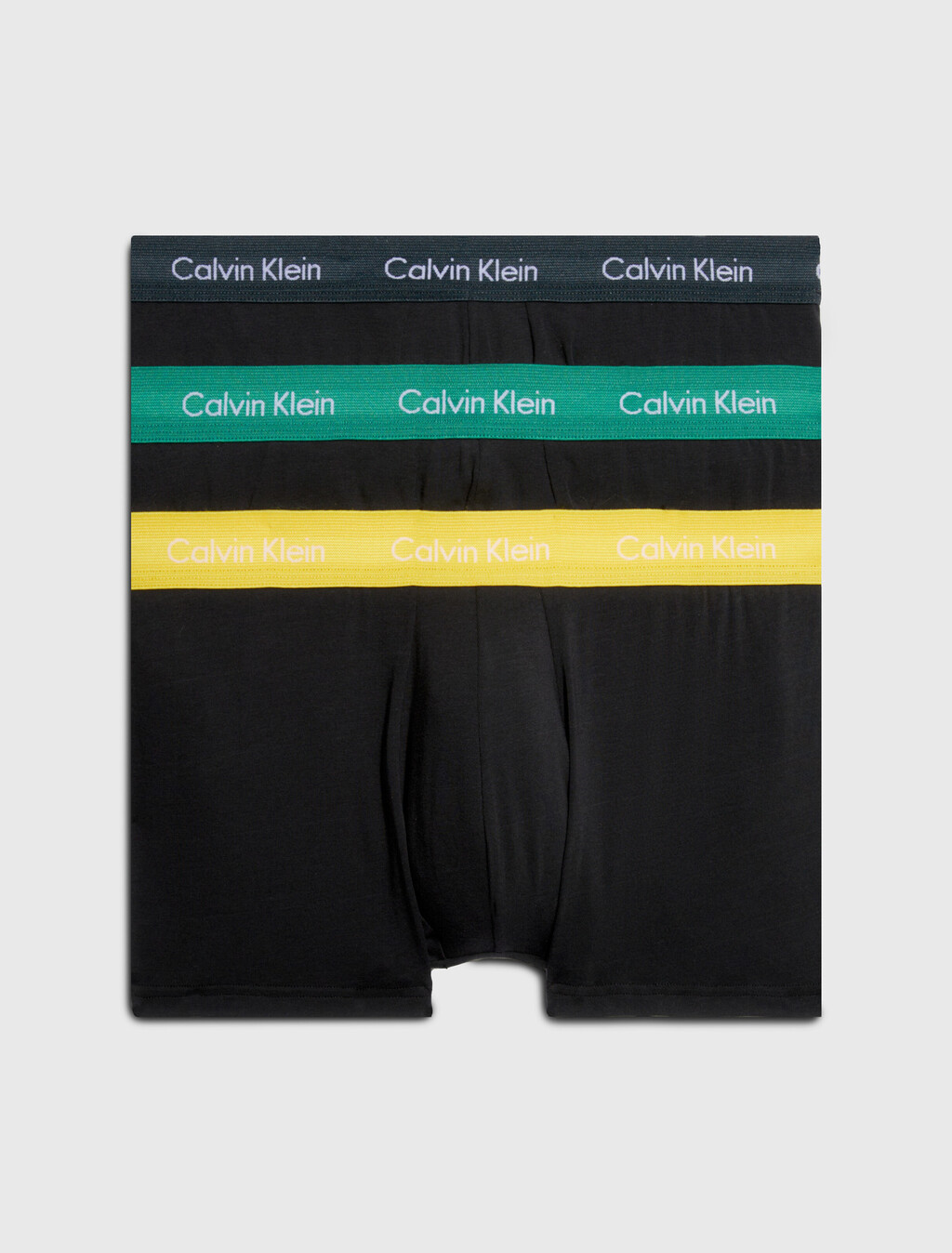 Cotton Stretch 3 Pack Low Rise Trunk, Black w/ Charcoal Heather      Mor, hi-res