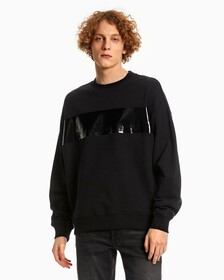 Institutional Shiny Logo Block Sweatshirt, Ck Black, hi-res