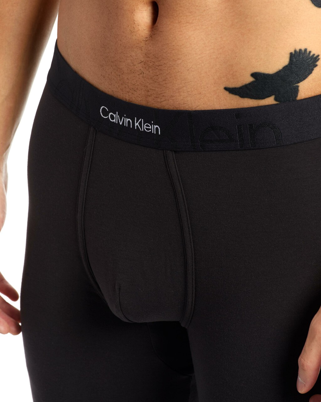 EMBOSSED ICON LONG JOHNS, Black, hi-res