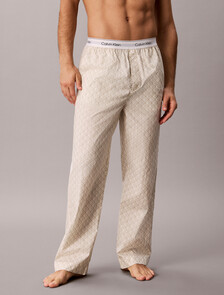 Cotton Poplin Sleep Pants, 21690 Dual Emblem+Tofu, hi-res