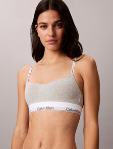 Lightly Lined Bralette - Icon Cotton Modal, Grey Heather, hi-res