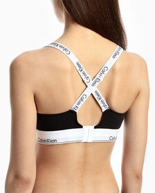 Modern Cotton Lightly Lined Bralette, Black, hi-res