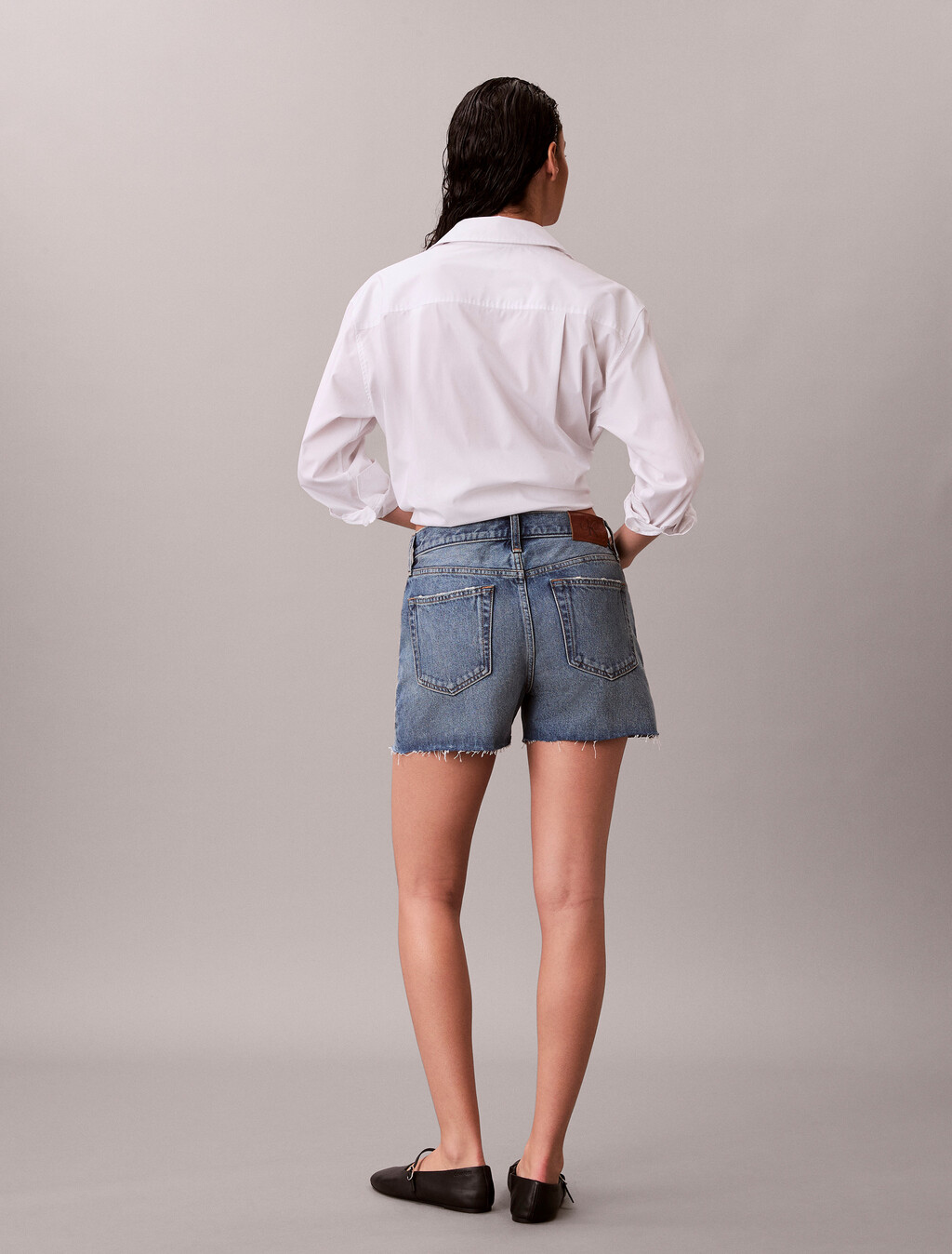 90s Signature Frayed Denim Short, BLUE DUNE, hi-res