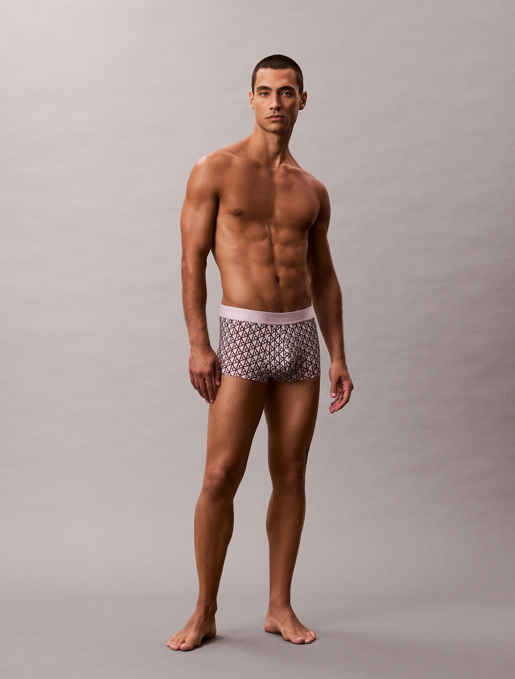 Icon Microfiber Stretch Low Rise Trunk, BIJOU MODERN EMBLEM OUTLINE_SPRING LILAC, hi-res