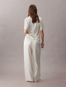 Satin Sheen Pyjama Pants, 18724 STITCH STRIPE LOGO+Chalk, hi-res