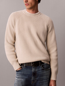 Wool Blend Ribbed Jumper, Moonstruck, hi-res