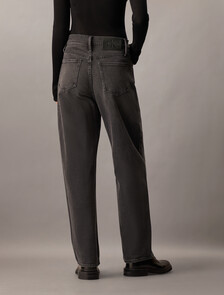 High Rise Loose Black Jeans, Denim Black, hi-res