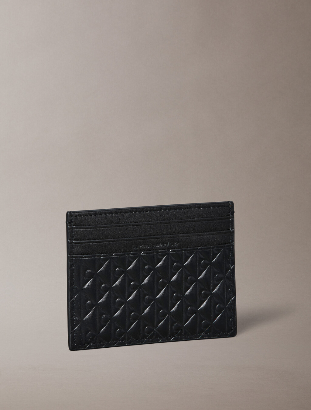 Embossed Emblem Card Case, Black, hi-res