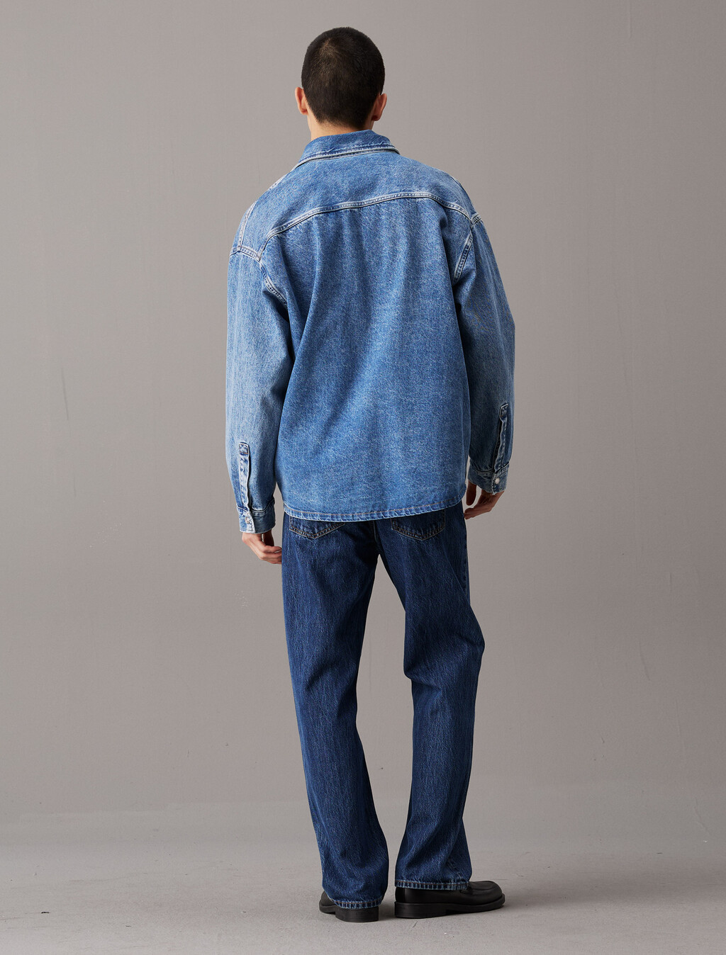 Oversized Denim Shirt Jacket, Denim Medium, hi-res