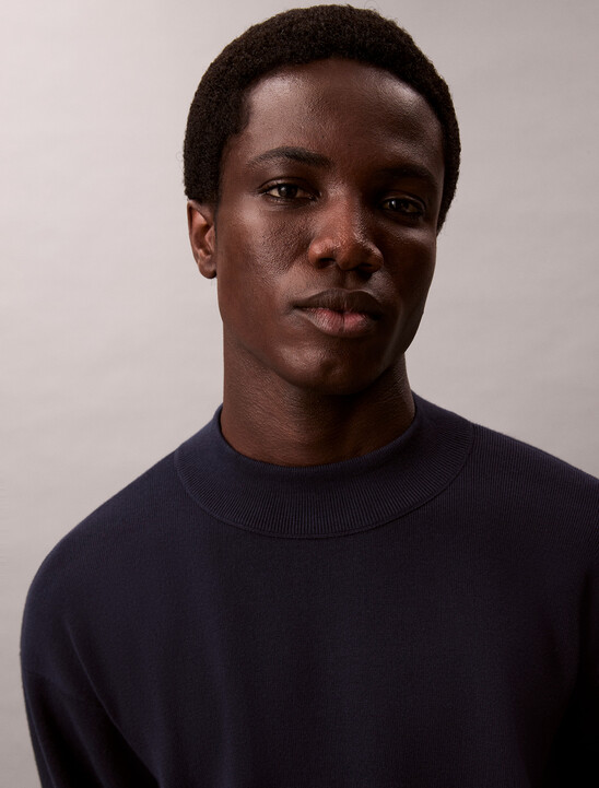 Tech Knit Boxy Mock Neck Jumper