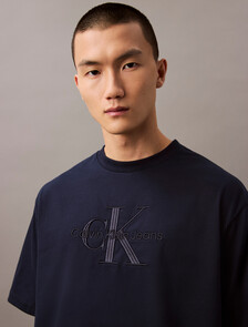 Relaxed Monogram T-shirt, Dark Sapphire, hi-res