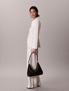 Pebbled Jewellery Chain Hobo Bag, Black, hi-res