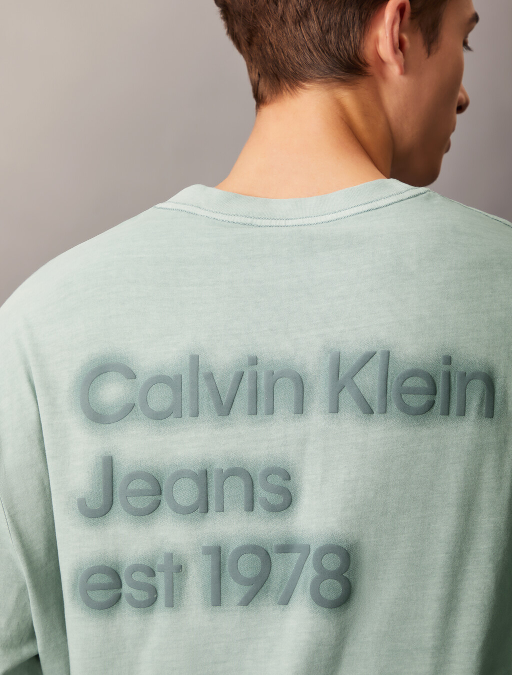 Washed Puff Print Tee, Lead, hi-res