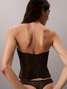 Bustier Top - Emblem Mesh, Black, hi-res