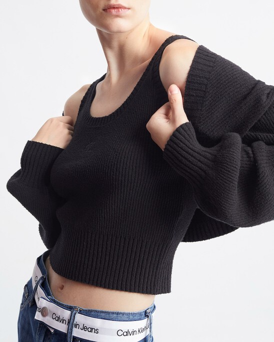 Feminine 2 In 1 Knit Cardigan