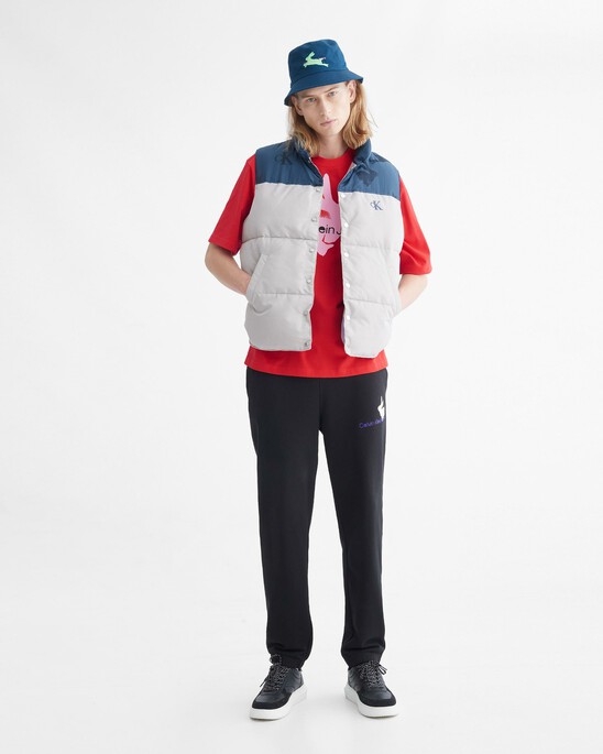 YEAR OF THE RABBIT COLOR BLOCK PUFFER VEST