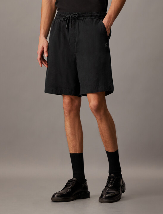Textured Cotton Shorts