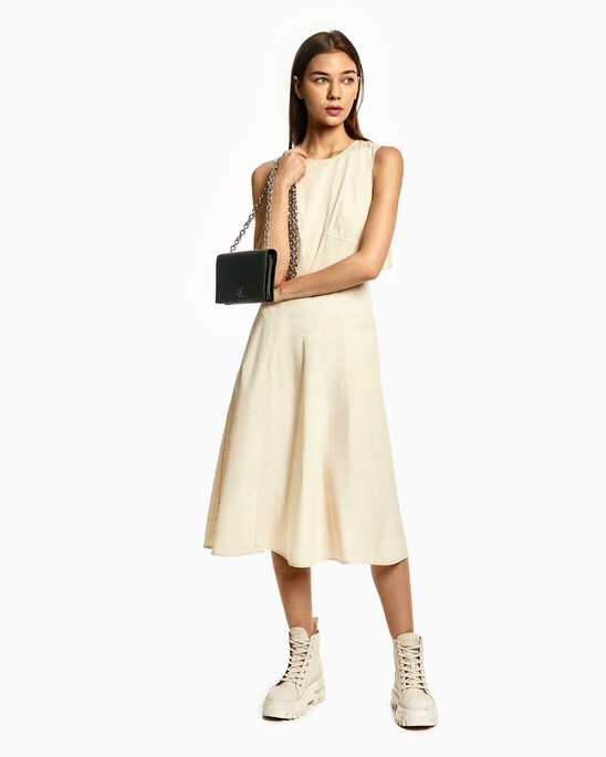 TIE-UP WOVEN DRESS
