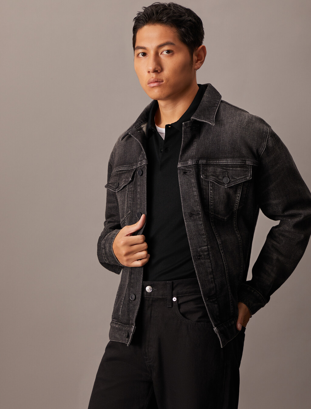 Performance Stretch Polo, Black Beauty, hi-res