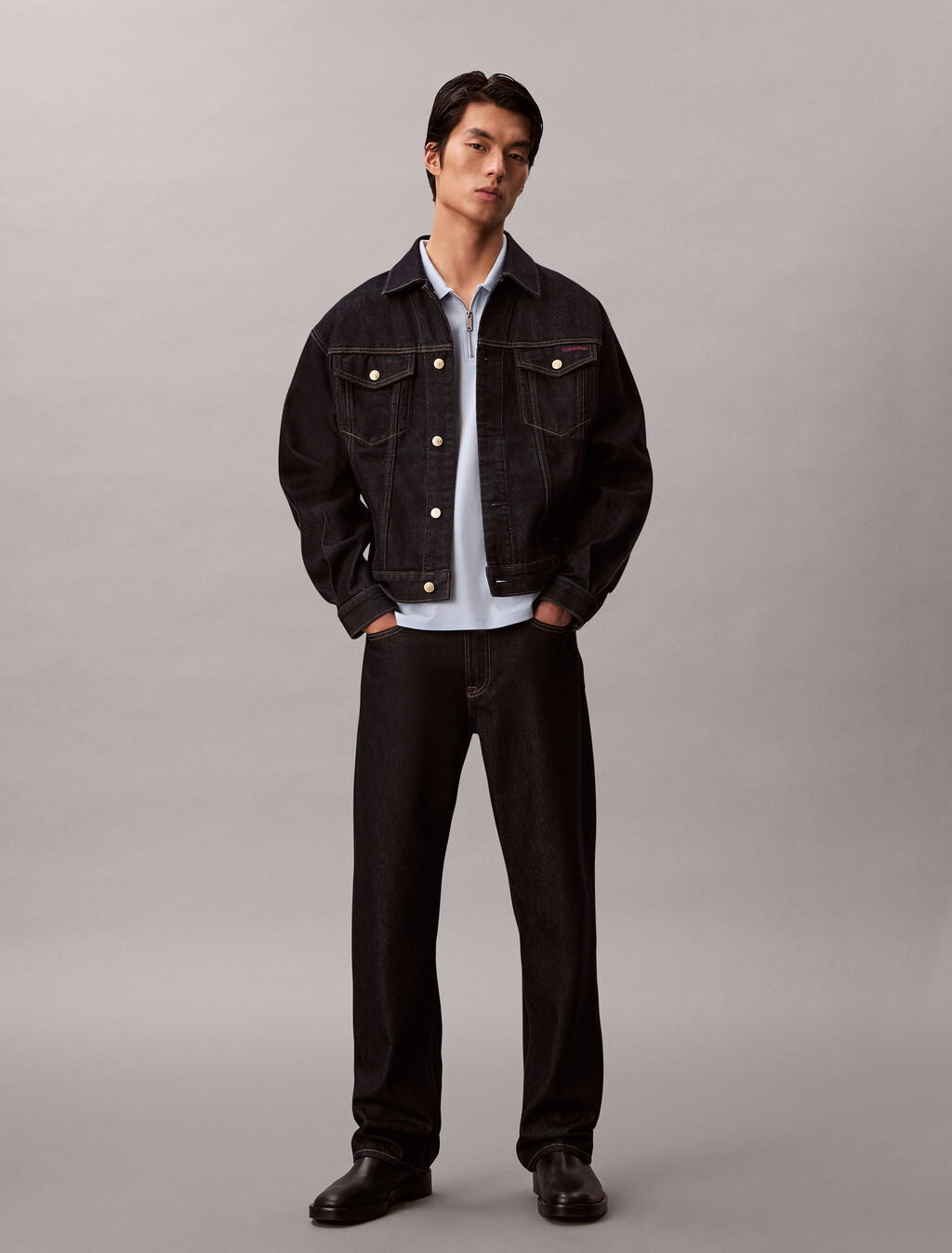 Lunar New Year CK Emblem Slim Polo, Skyway, hi-res