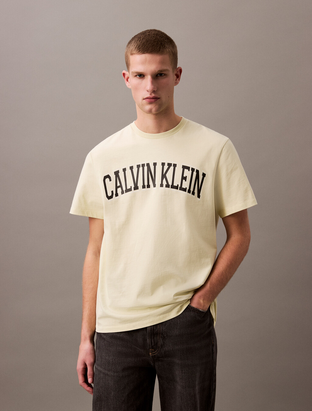 Varsity Logo Crewneck Tee, Aloe Wash, hi-res