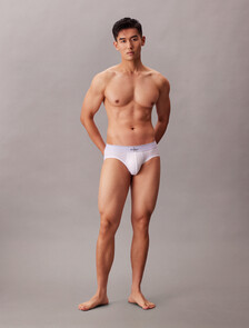 Graphic Monogram Cotton Stretch Briefs, Black/Misty Grey/White, hi-res