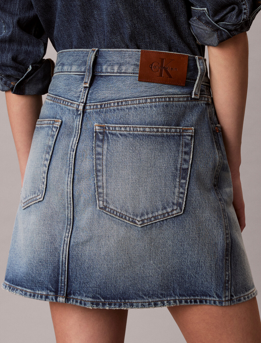 Denim Mini Skirt, BASSET BLUE, hi-res